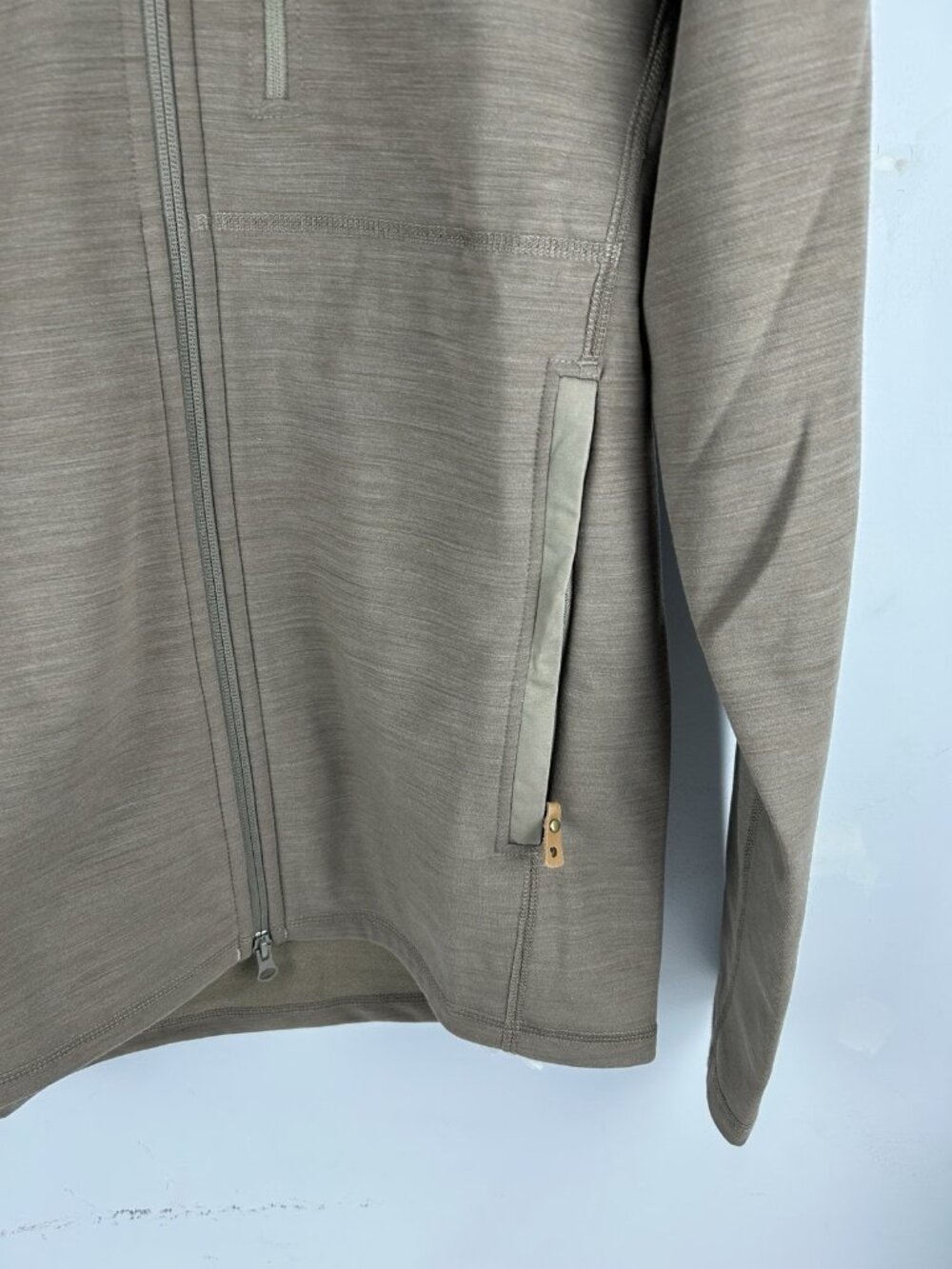 FJallraven Men Sz S Keb Fleece Hoodie Suede Brown Water Wind Resistant NWT $210 - Picture 3 of 10